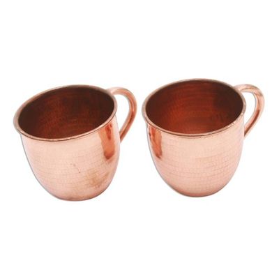 Alternate image for Hammered Copper Mugs Crafted in Java Pair Moscow Mule Gleam