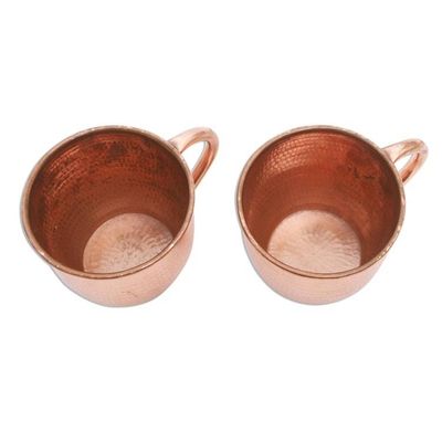 Alternate image for Hammered Copper Mugs Crafted in Java Pair Moscow Mule Gleam