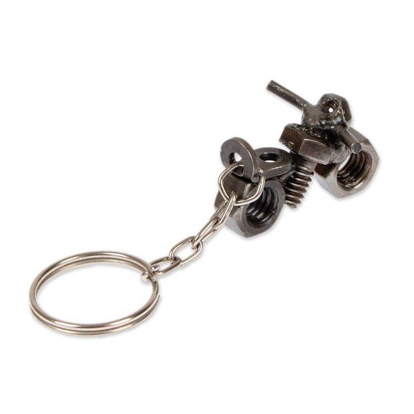 Alternate image for Motorcycle-Shaped Eco-Friendly Recycled Metal Keychain Motorcycle on The Go