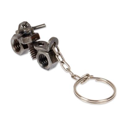Alternate image for Motorcycle-Shaped Eco-Friendly Recycled Metal Keychain Motorcycle on The Go
