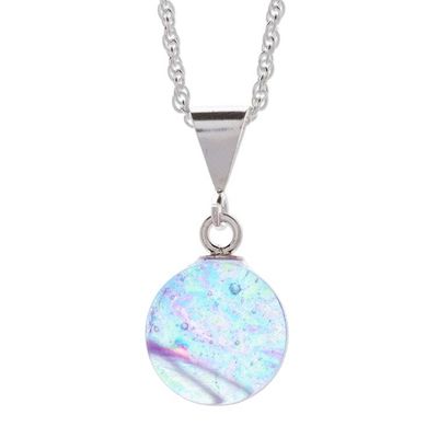 Alternate image for Round Wisteria Dichroic Art Glass Jewelry Set from Mexico Wisteria World
