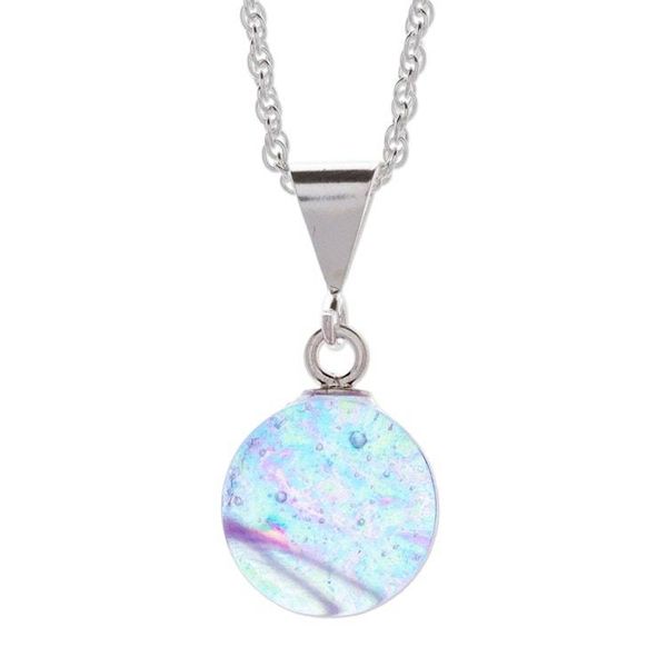 Alternate image for Round Wisteria Dichroic Art Glass Jewelry Set from Mexico Wisteria World