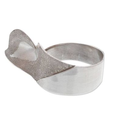 Alternate image for Floral and Modern Sterling Silver Wrap Ring from Mexico Peace Lily