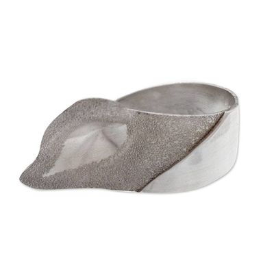 Alternate image for Floral and Modern Sterling Silver Wrap Ring from Mexico Peace Lily