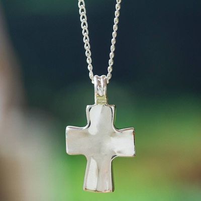 Primary image for Christian Cross Necklace Handcrafted of Sterling Silver Bold in the Faith