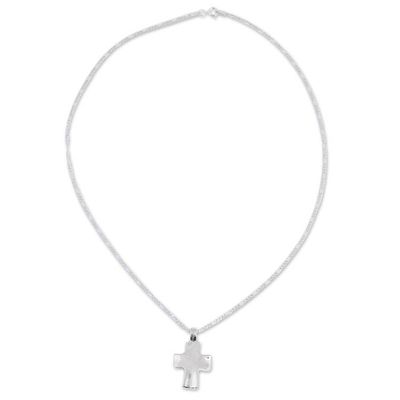 Alternate image for Christian Cross Necklace Handcrafted of Sterling Silver Bold in the Faith