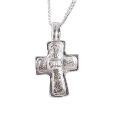 Alternate image for Christian Cross Necklace Handcrafted of Sterling Silver Bold in the Faith