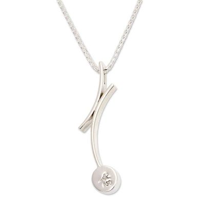 Alternate image for 950 Silver Cultured Pearl Pendant Necklace from Mexico Curvy Beauty