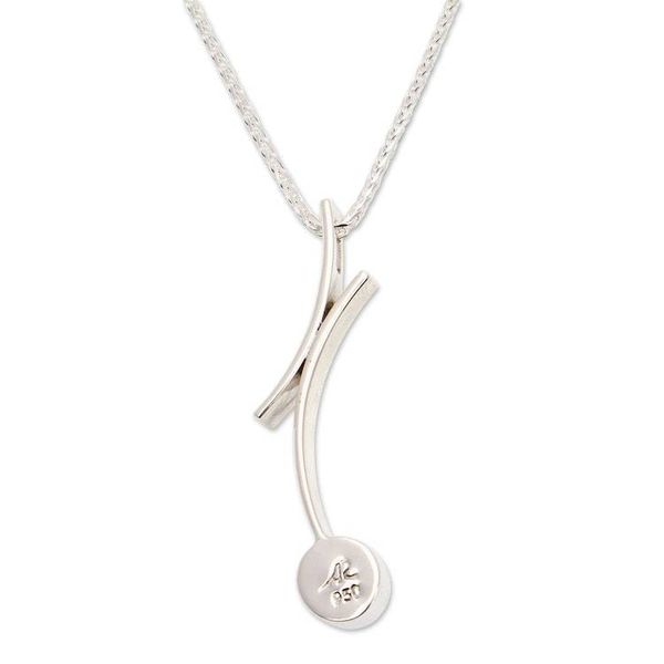 Alternate image for 950 Silver Cultured Pearl Pendant Necklace from Mexico Curvy Beauty