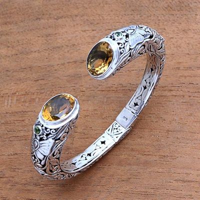 Alternate image for Citrine and Peridot Butterfly Cuff Bracelet from Bali Butterfly Palace