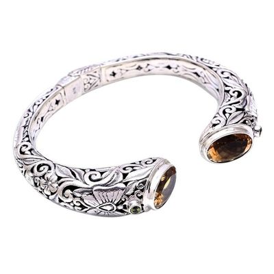 Alternate image for Citrine and Peridot Butterfly Cuff Bracelet from Bali Butterfly Palace