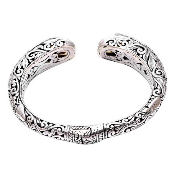 Alternate image for Citrine and Peridot Butterfly Cuff Bracelet from Bali Butterfly Palace