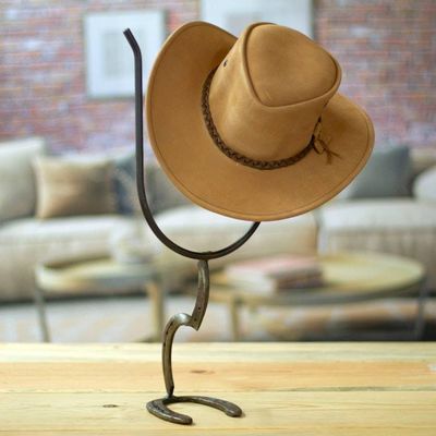 Alternate image for Antiqued and Rustic Recycled Iron Hat Hanger from Mexico Equestrian Honor