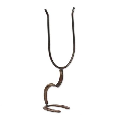 Alternate image for Antiqued and Rustic Recycled Iron Hat Hanger from Mexico Equestrian Honor