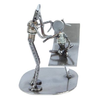 Alternate image for Handcrafted Recycled Metal Mexico Rustic Doctor Sculpture Pediatricians Appointment