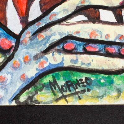 Alternate image for Expressionist Watercolor Alebrije Horned Lizard Painting Horned Lizard Alebrije