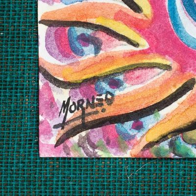 Alternate image for Traditional Expressionist Watercolor Alebrije Owl Painting Owl Alebrije