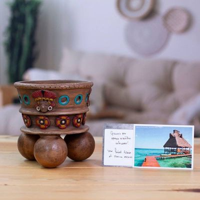 Alternate image for Mesoamerican Style Footed Bowl Sculpture Teotihuacan Tribute