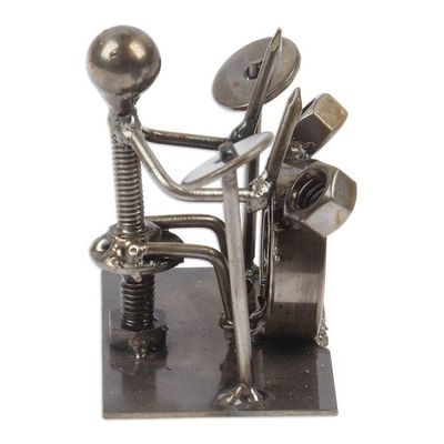 Alternate image for Drummer-Themed Eco-Friendly Recycled Metal Figurine Drums Star