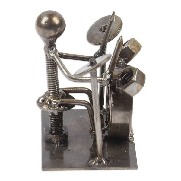 Alternate image for Drummer-Themed Eco-Friendly Recycled Metal Figurine Drums Star
