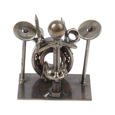 Alternate image for Drummer-Themed Eco-Friendly Recycled Metal Figurine Drums Star