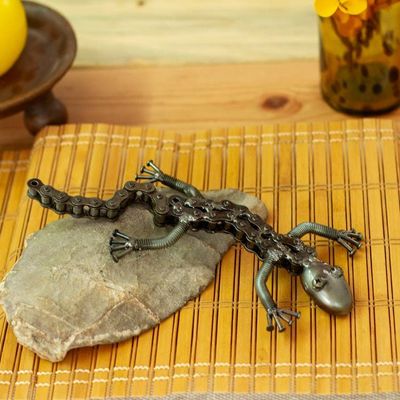 Primary image for Playful Lizard Themed Eco-Friendly Recycled Metal Figurine Playful Lizard