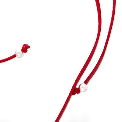 Alternate image for Handcrafted Adjustable Fused Glass Heart Pendant Necklace My Scarlet Love