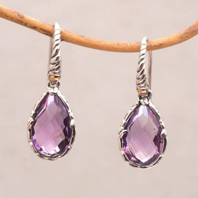Alternate image for Balinese Amethyst and Sterling Silver Dangle Earrings Ancient Majesty