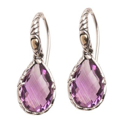 Alternate image for Balinese Amethyst and Sterling Silver Dangle Earrings Ancient Majesty