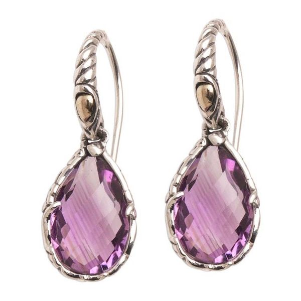 Alternate image for Balinese Amethyst and Sterling Silver Dangle Earrings Ancient Majesty