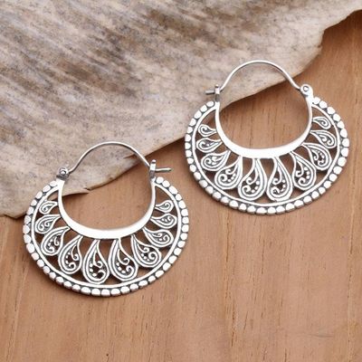 Primary image for Artisan Crafted Sterling Silver Hoop Earrings Sway with Me