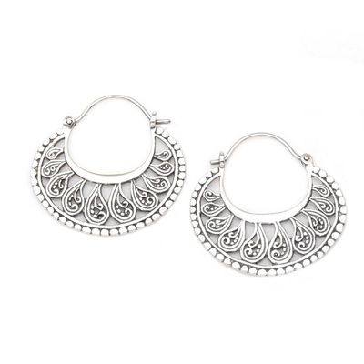 Alternate image for Artisan Crafted Sterling Silver Hoop Earrings Sway with Me