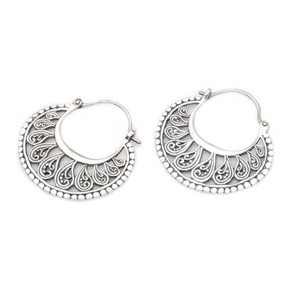 Alternate image for Artisan Crafted Sterling Silver Hoop Earrings Sway with Me