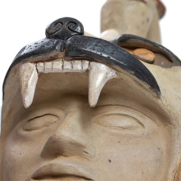 Alternate image for Ceramic Jaguar Warrior Head Sculpture From Teotihuacan Jaguar Warrior Head