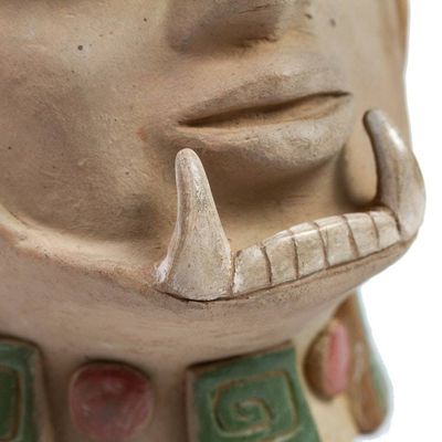 Alternate image for Ceramic Jaguar Warrior Head Sculpture From Teotihuacan Jaguar Warrior Head