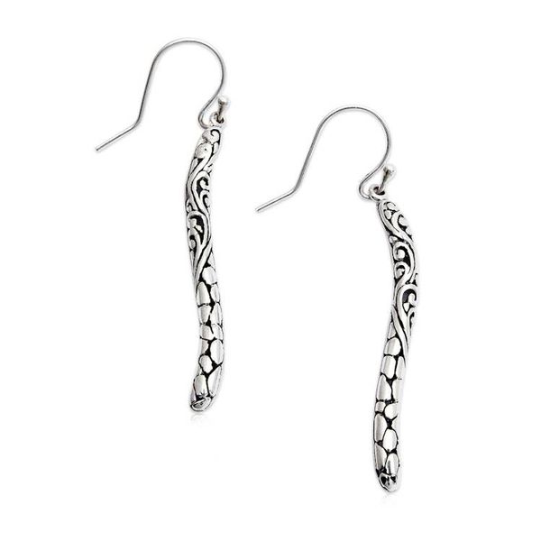 Alternate image for Balinese-Made Nature-Themed Sterling Silver Dangle Earrings Blooming Breeze