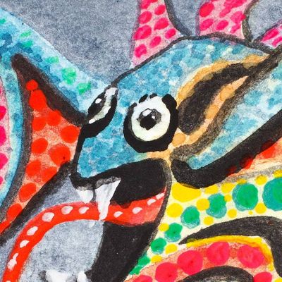 Alternate image for Classic Expressionist Watercolor Alebrije Fish Painting Tongue Fish Alebrije