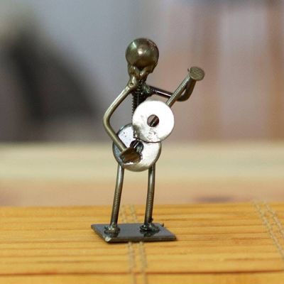 Primary image for Eco-Friendly Recycled Metal Guitar Player Figurine Guitar Star