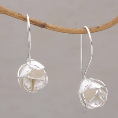 Primary image for Floral Drop Earrings in Sterling Silver from Bali Modest Primrose