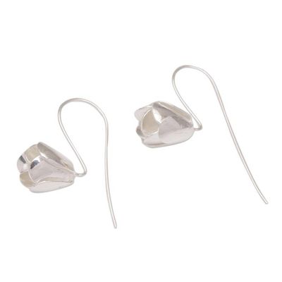 Alternate image for Floral Drop Earrings in Sterling Silver from Bali Modest Primrose