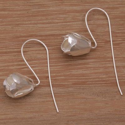 Alternate image for Floral Drop Earrings in Sterling Silver from Bali Modest Primrose