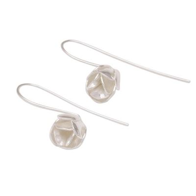 Alternate image for Floral Drop Earrings in Sterling Silver from Bali Modest Primrose