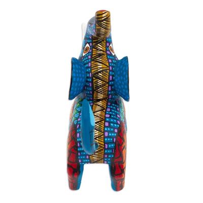 Alternate image for Wood Alebrije Elephant Figurine Hand-Painted in Mexico Splendorous Elephant