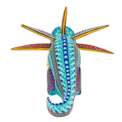 Alternate image for Wood Alebrije Axolotl Figurine Hand-Painted in Mexico Colorful Axolotl