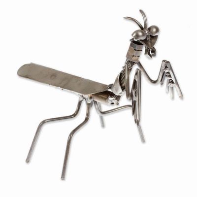 Alternate image for Mantis-Themed Eco-Friendly Modern Recycled Metal Figurine Marvelous Mantis