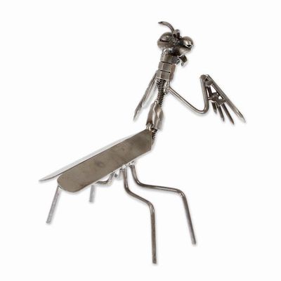 Alternate image for Mantis-Themed Eco-Friendly Modern Recycled Metal Figurine Marvelous Mantis