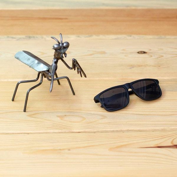 Alternate image for Mantis-Themed Eco-Friendly Modern Recycled Metal Figurine Marvelous Mantis
