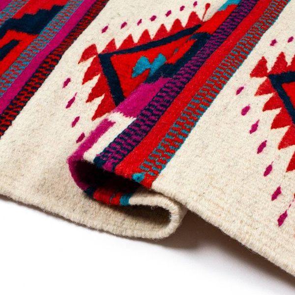 Alternate image for Traditional Handwoven Natural Dye Azalea Wool Table Runner Azalea Cycles
