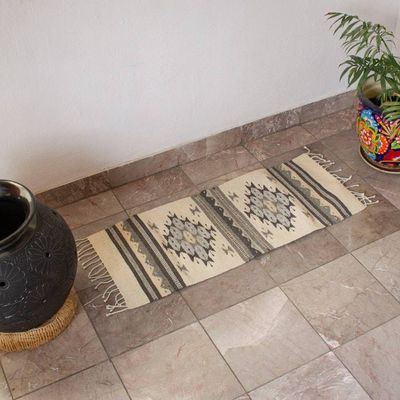 Primary image for Natural Dye and 100 Wool Table Runner Handwoven in Mexico Mist of Tradition