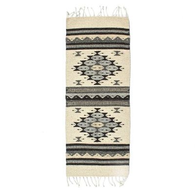 Alternate image for Natural Dye and 100 Wool Table Runner Handwoven in Mexico Mist of Tradition
